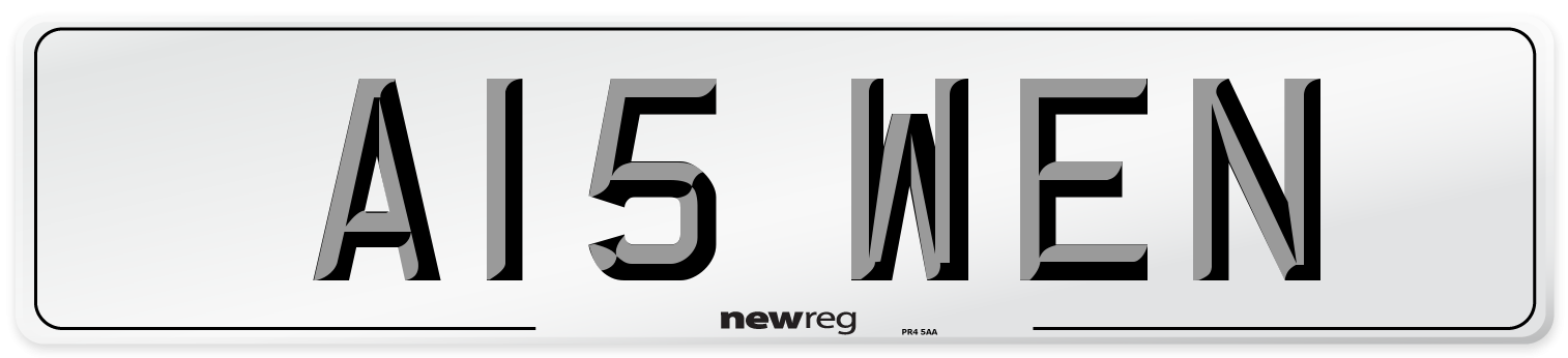 A15 WEN Number Plate from New Reg